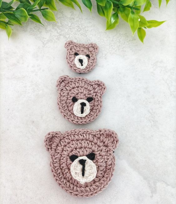 Crochet Bear Appliques