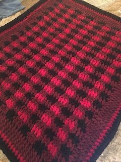 Crochet Buffalo Plaid Baby Blanket