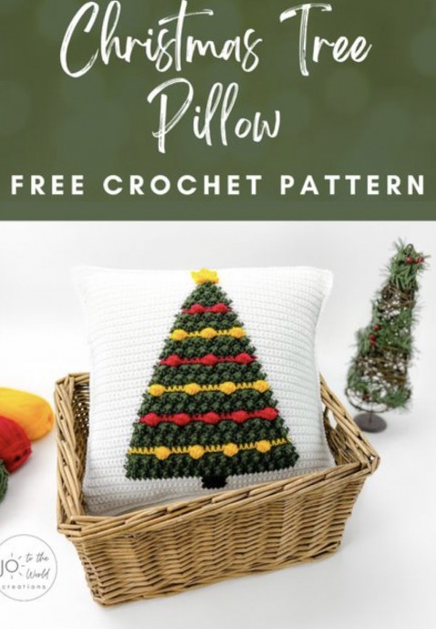 Crochet Christmas Tree Pillow (Free Pattern)