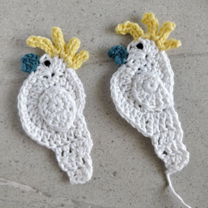 Crochet Harry the Cockatoo Applique