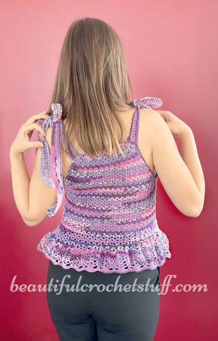 Crochet Sequins Halter Top