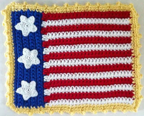 Crochet Stars and Strips Dishcloth