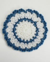 Crochet Blue And White Coaster