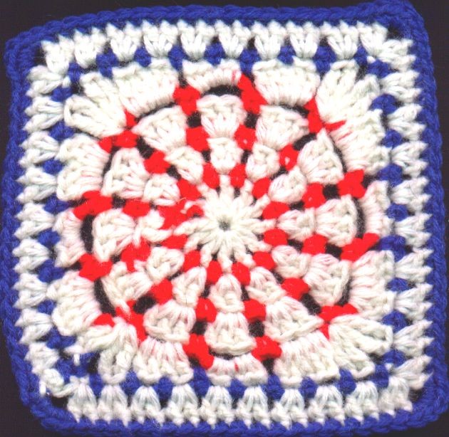 Crochet Firecracker Dishcloth Square