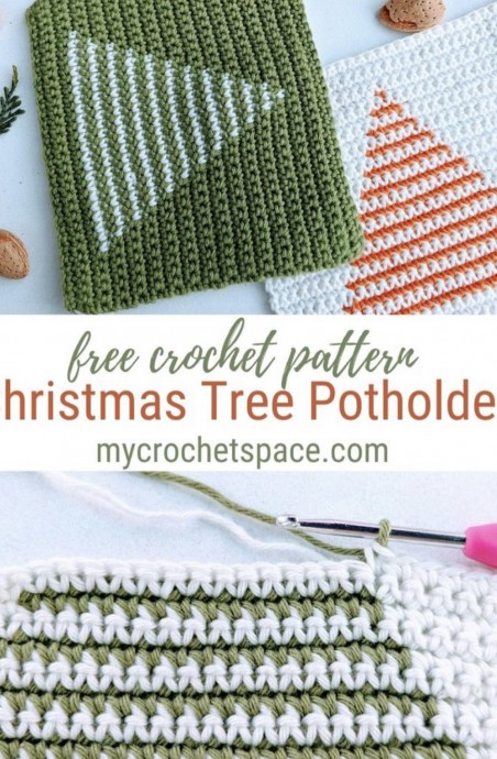 Crochet Christmas Tree Potholder (Free Pattern) – FREE CROCHET PATTERN ...