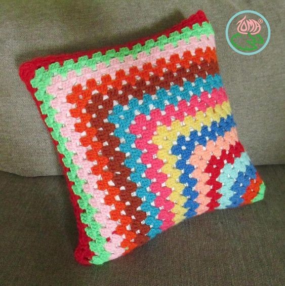 Crochet Contemporary Granny-Square Pillowcase