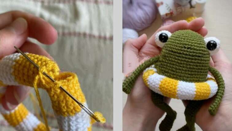 Create Your Adorable Crochet Frog Wearing Lifebuoy: Step-by-Step Guide