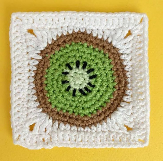 Crochet Kiwi Granny Square