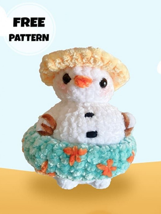 Crochet Holiday Summer Snowman Amigurumi