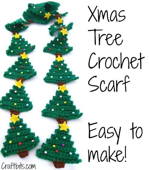 Crochet Christmas Tree Scarf