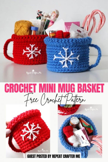 Crochet Mini Mug Basket