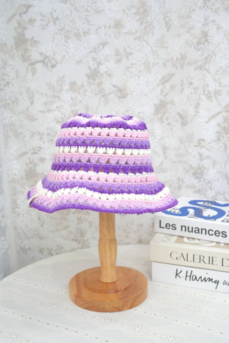 Crochet Cherry Blossom Bucket Hat