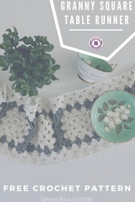 Free Crochet Pattern: Granny Square Table Runner