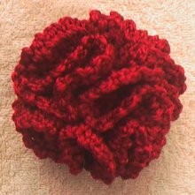 Crochet Red Carnation Pot Scrubber