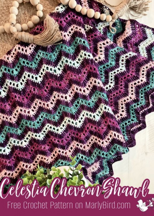 The Celestia Chevron Crochet Shawl (Free Pattern)