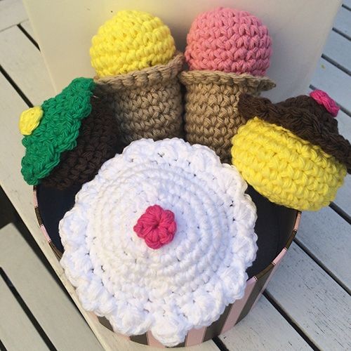 Crochet Cupcake and Ice Cream