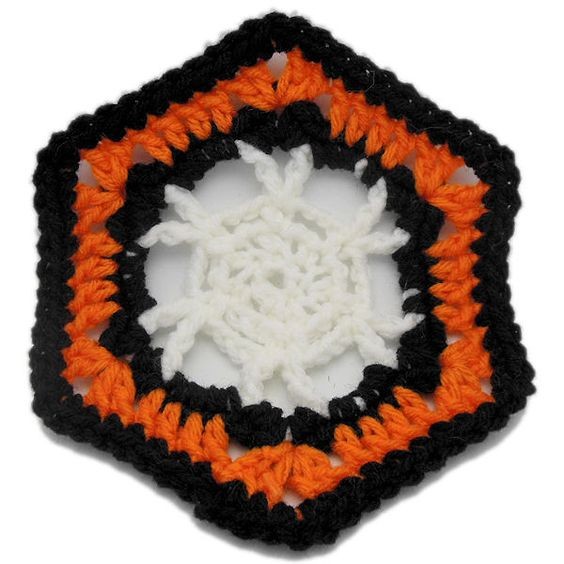 Crochet October Hexagon Motif