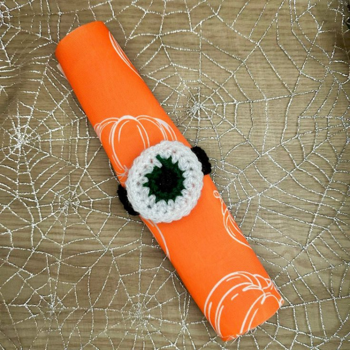 Crochet Halloween Eyeball Themed Napkin Rings