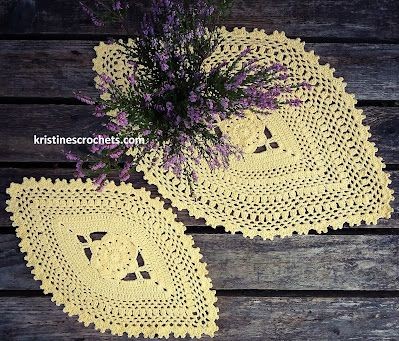 Crochet Oval Flower Doily