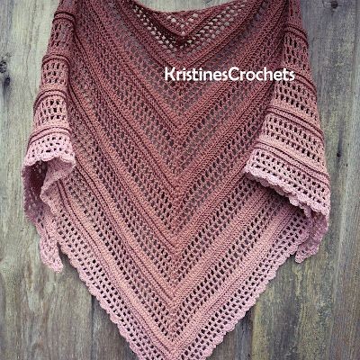 Crochet Cocoa Latte Triangle Shawl