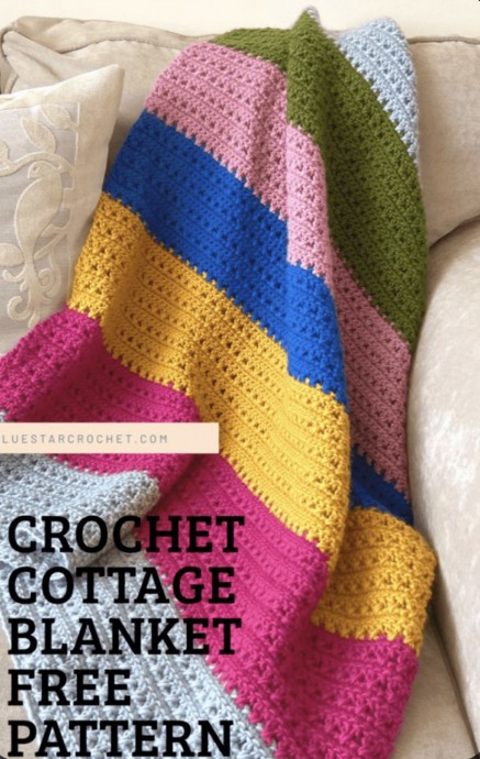 Easy and Cosy Crochet Cottage Blanket (Free Pattern)