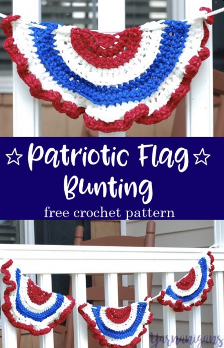 Free Crochet Pattern: Outdoor Patriotic Flag Bunting