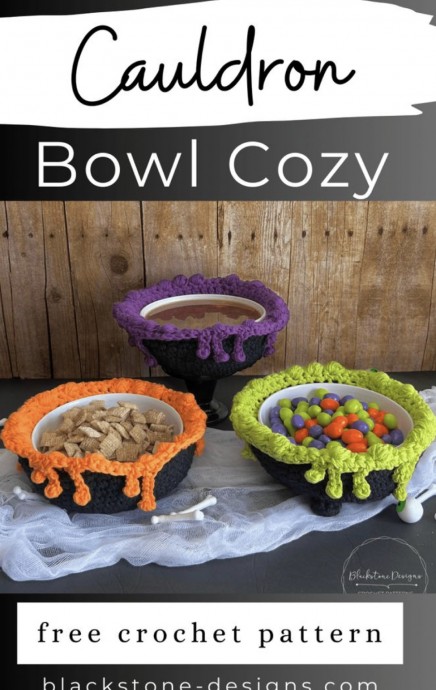 Crochet Cauldron Bowl Cozy – Free Pattern