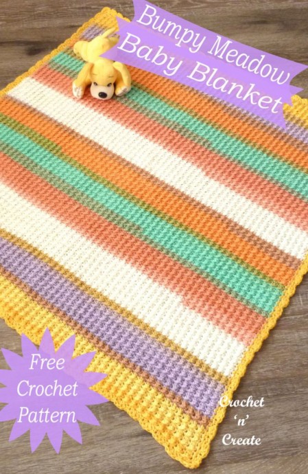 Crochet Bumpy Meadow Baby Blanket (Free Pattern)