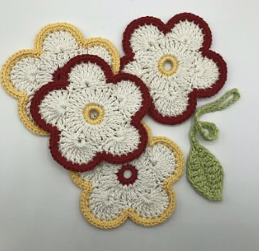 Free Crochet Pattern: Treble Flower Coaster Set – FREE CROCHET PATTERN ...