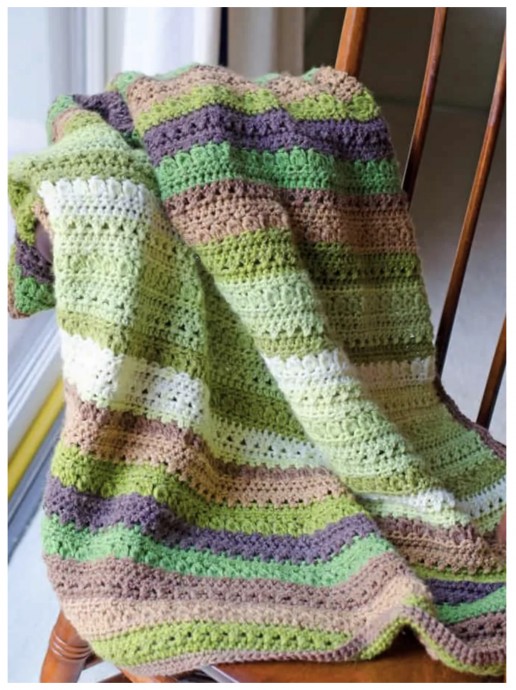 Fields and Furrows Crochet Afghan (Free Pattern)