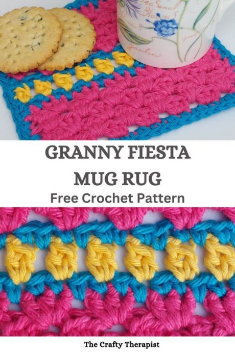 Crochet Granny Stitch Mug Rug