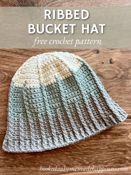 Crochet Ribbed Bucket Hat