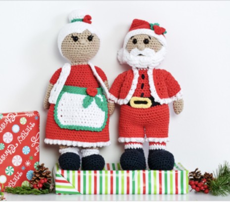 Crochet Santa and Mrs. Claus Dolls (Free Pattern)