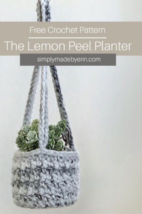 Crochet Lemon Peel Planter (Free Pattern)