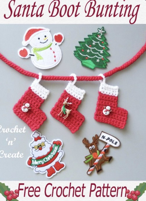 Santa Boot Crochet Bunting