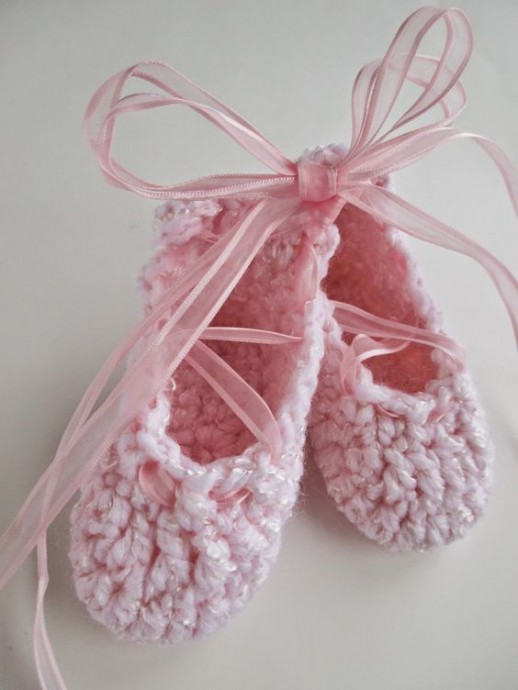 Crochet Baby Ballet Slipper