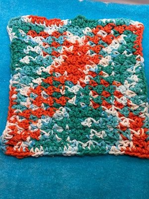 Crochet OffSet Spider Stitch Dishcloth