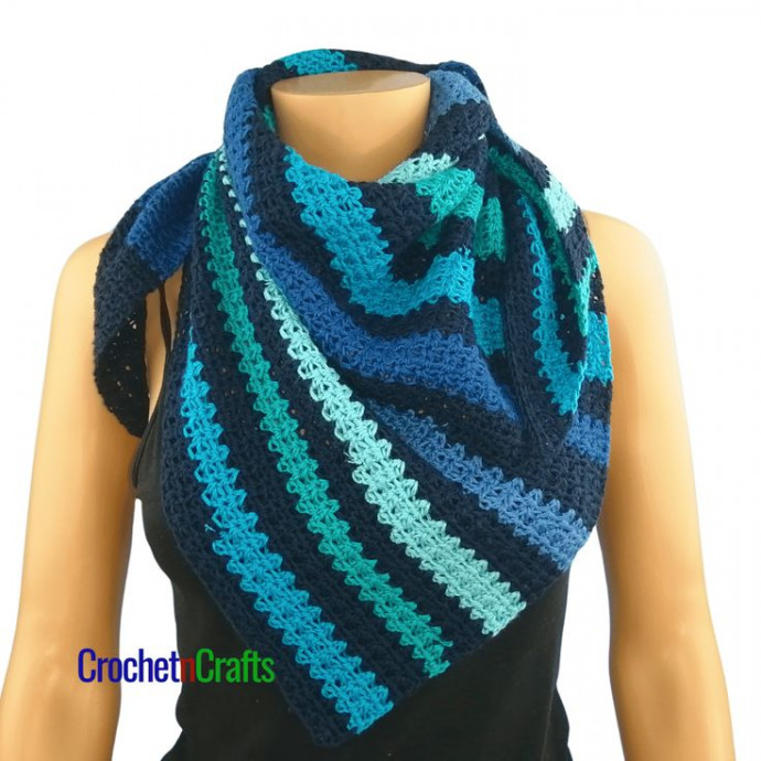 Crochet Pretty Simple Asymmetrical Shawl