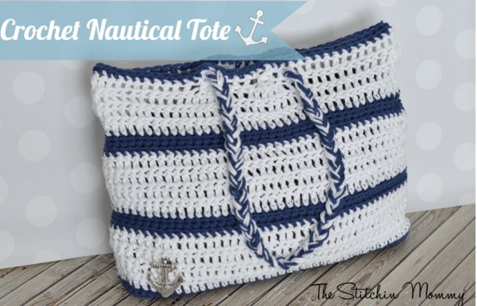 Crochet Nautical Tote (Free Pattern)