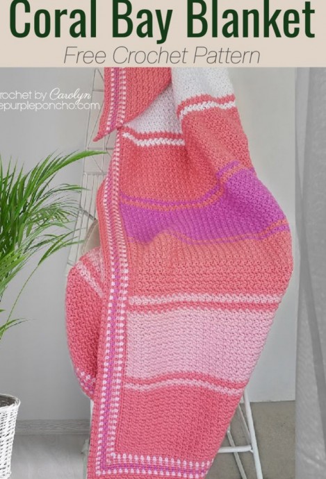 Crochet Coral Bay Blanket (Free Pattern)