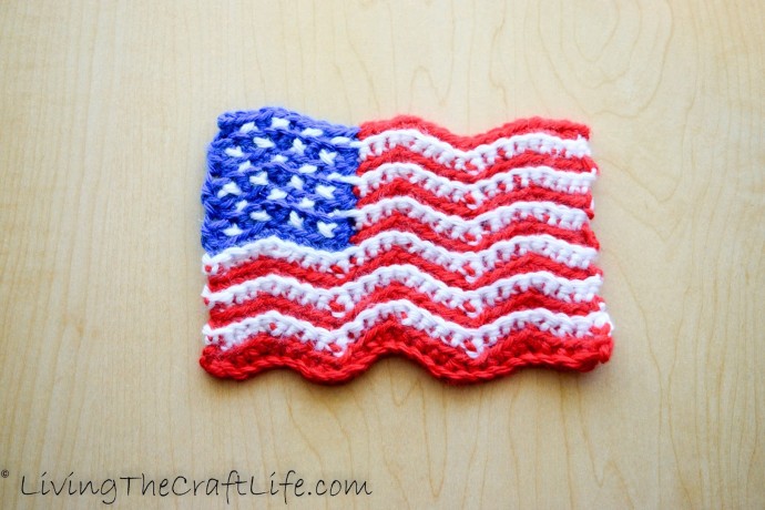 Crochet Waving American Flag