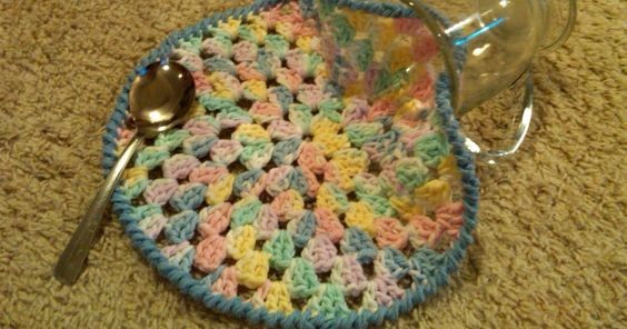 Crochet Round Granny Dishcloth