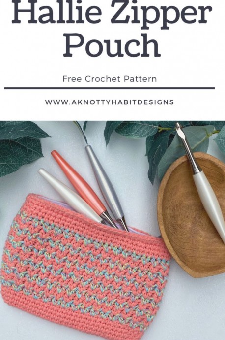 Crochet Hallie Zipper Pouch (Free Pattern)