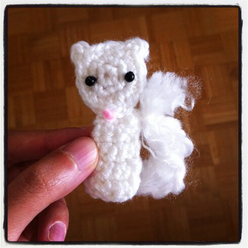 Crochet Tiny White Squirrel