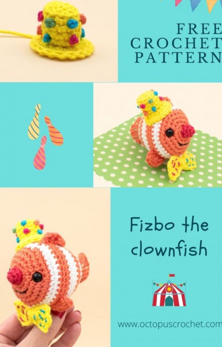 Crochet Fizbo the Clownfish Amigurumi (Free Pattern)