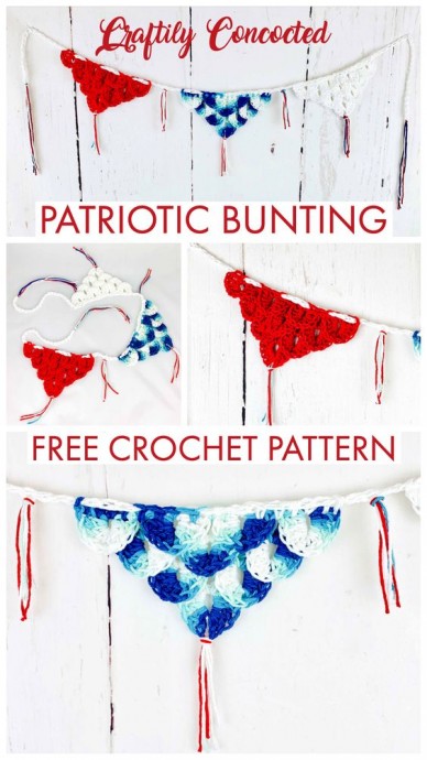 Crochet Patriotic Bunting