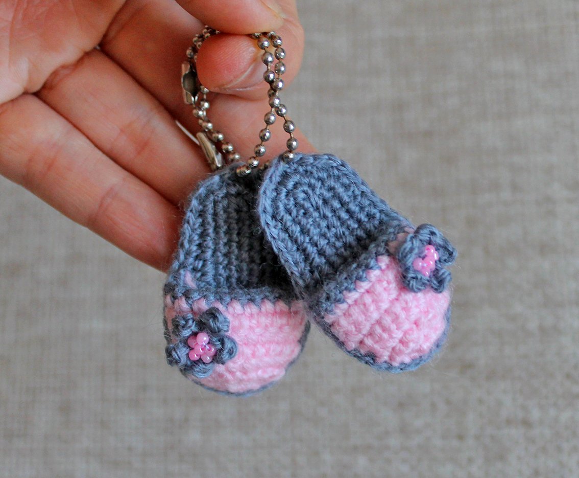 Crochet Key Chain Slippers