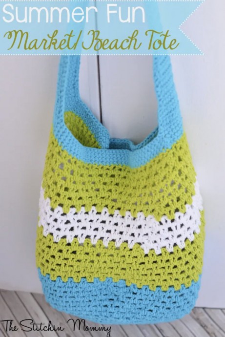 Summer Fun Market Or Beach Tote - Free Crochet Pattern