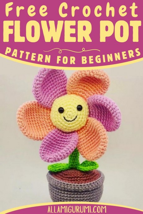 Crochet Flower With Pot Amigurumi