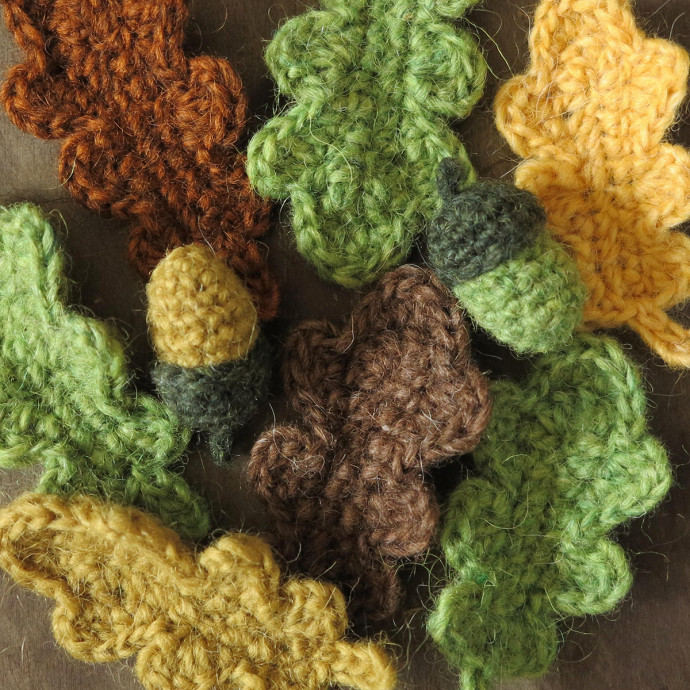 Crochet Oak Leaves and Acorns